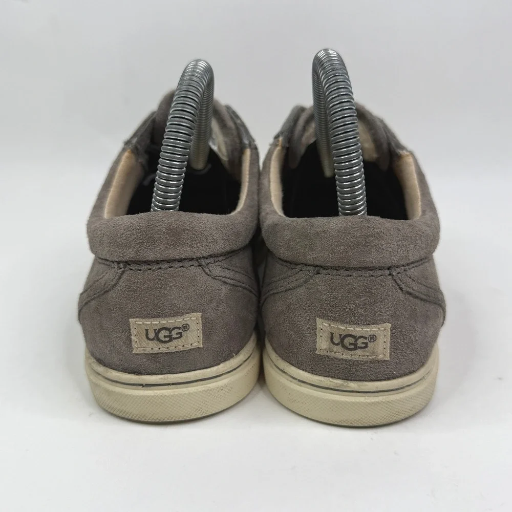 UGG Australia Womens 7 Grey Suede Low Top Lace Up Sneakers 1010638 - Picture 4 of 8